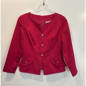 Nah‎ Nah Collection Satin Rhinestone Button Formal Blazer Jacket Womens Size 14